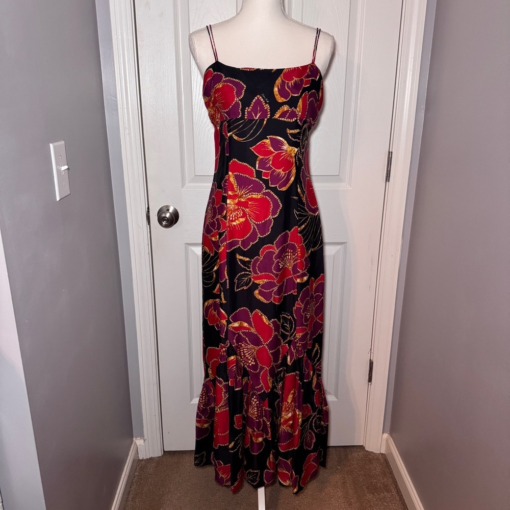 FARM RIO Black Shiny Chita Lenzing Ecovero Maxi Dress - Picture 3 of 16